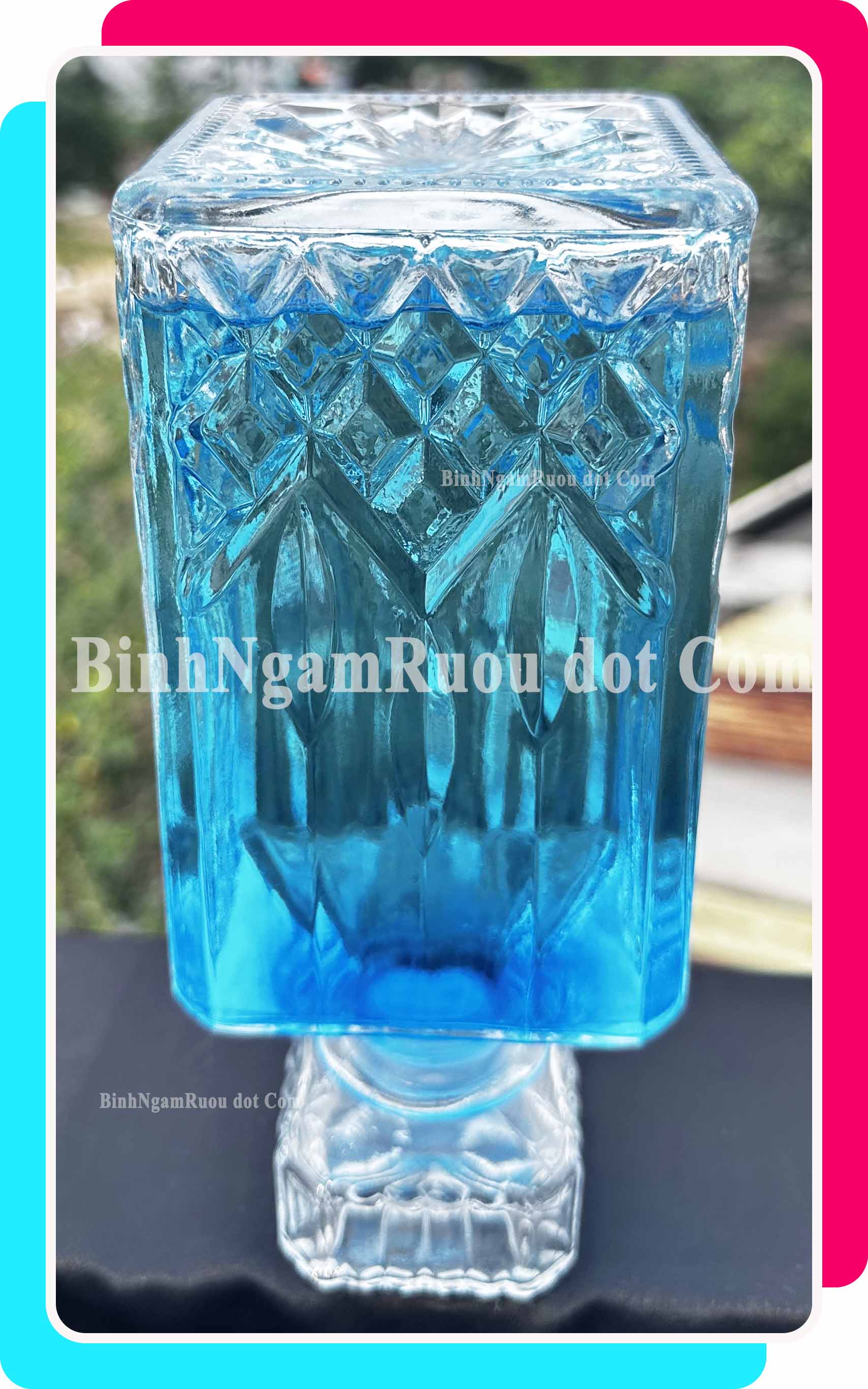 C51 Chai Đựng Rượu Thủy Tinh Dáng Trụ Vuông Nắp Thủy Tinh Sang Trọng - Cao Cấp 1000ml - Đẹp Cao Cấp - Nắp Kín Thủy Tinh Trong - Quà Biếu Sang Trọng