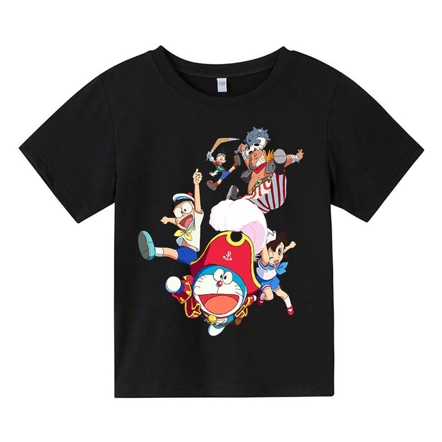 Áo thun trẻ em doraemon cướp biển 4 màu Có size người lớn, King Cotton