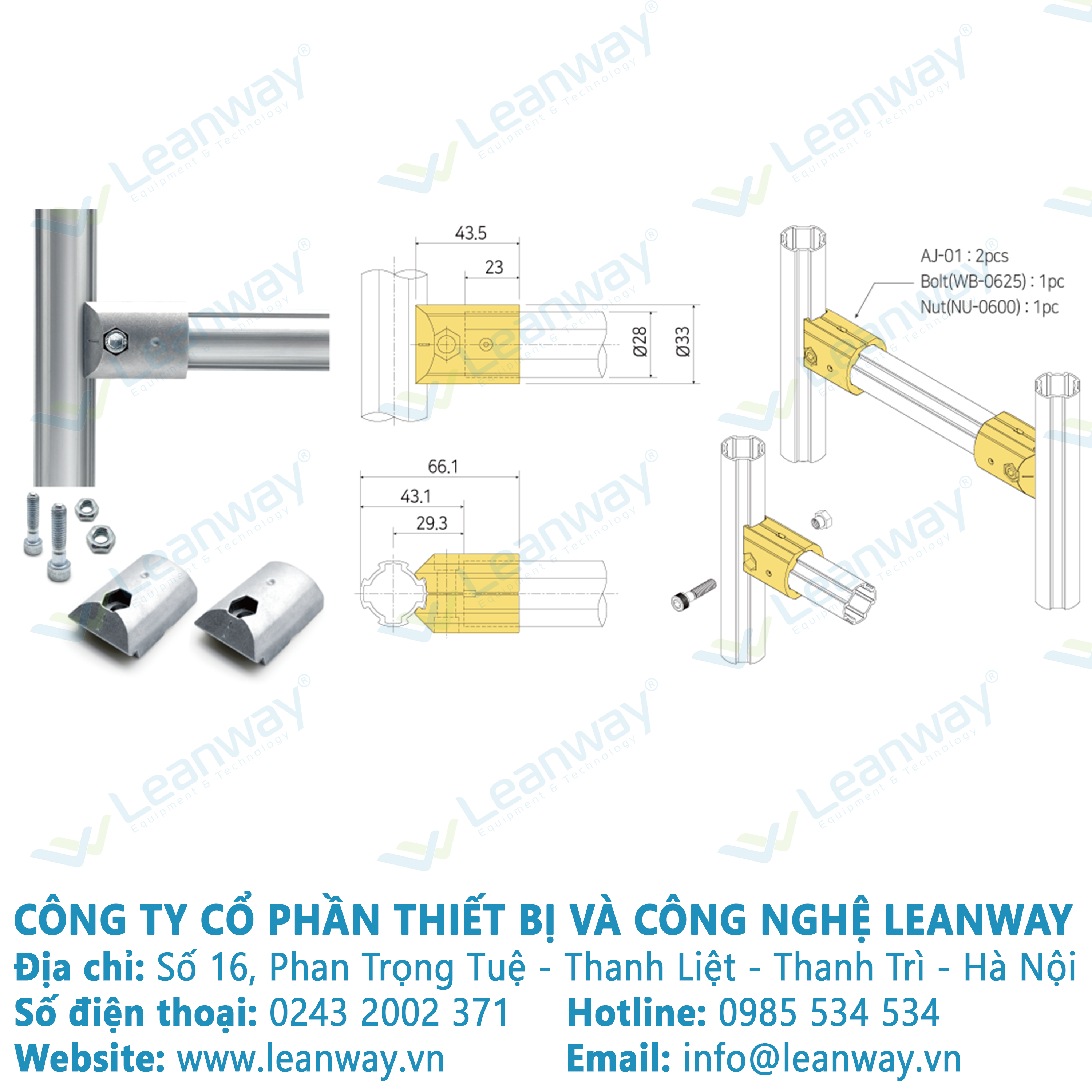 Khớp nối nhôm AJA-01 (Giá đã bao gồm VAT)