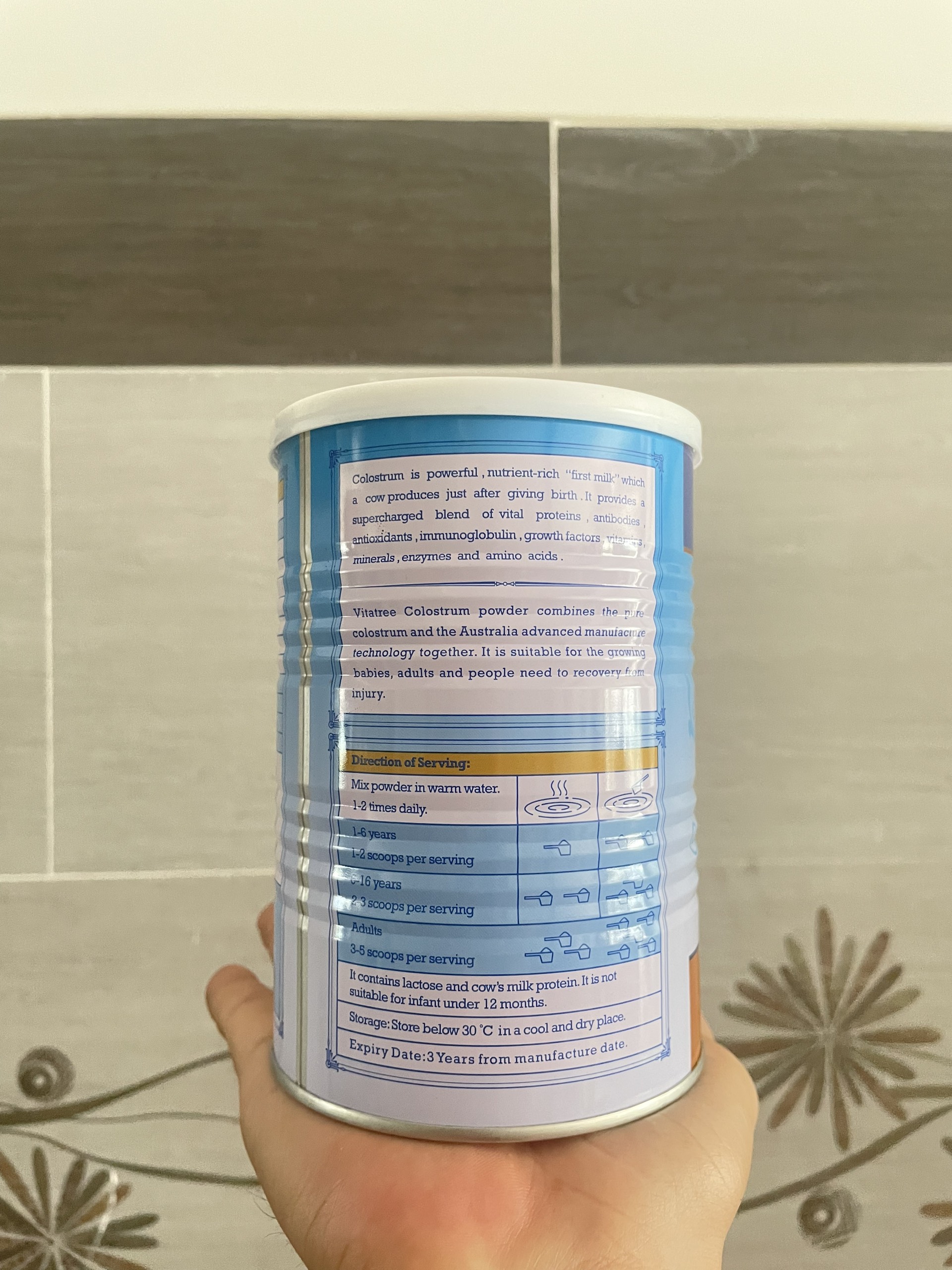 Sữa non Úc VITATREE Colostrum phát triển não bộ cho nhiều lứa tuổi Hộp 400gram