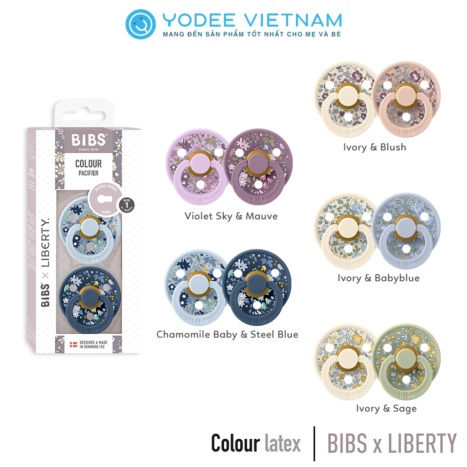 NÚM TI BIBS COLOUR LIBERTY ( 2 CÁI/HỘP) TẶNG KÈM NẮP ĐẬY