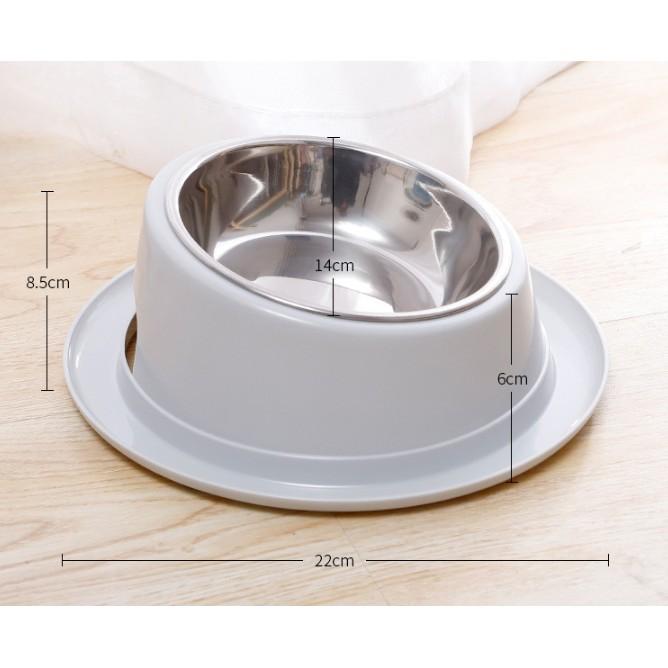 Bát ăn inox nghiêng chống kiến cho chó mèo