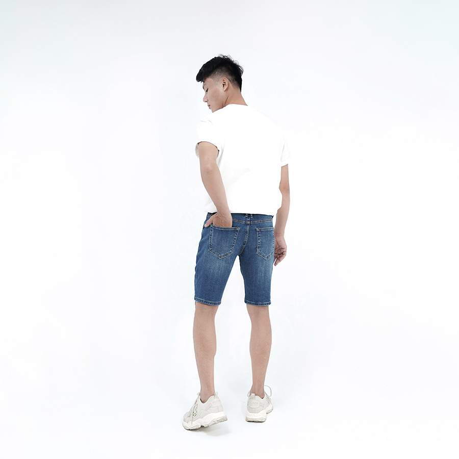 Quần Short Jeans Nam Cao Cấp HUNTER X-RAYS Form Slimfit Màu Xanh Biển S30