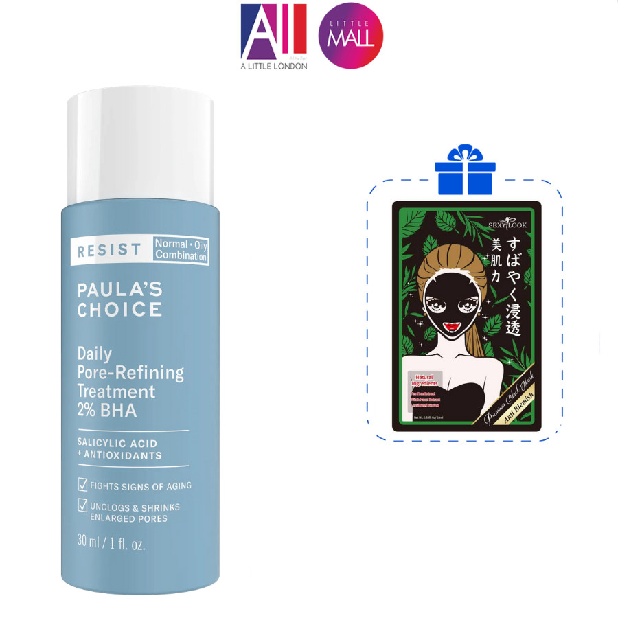 Tinh chất se lỗ chân lông Paula's Choice resist daily pore refining treatment 2% BHA TẶNG mặt nạ Sexylook (Nhập khẩu)