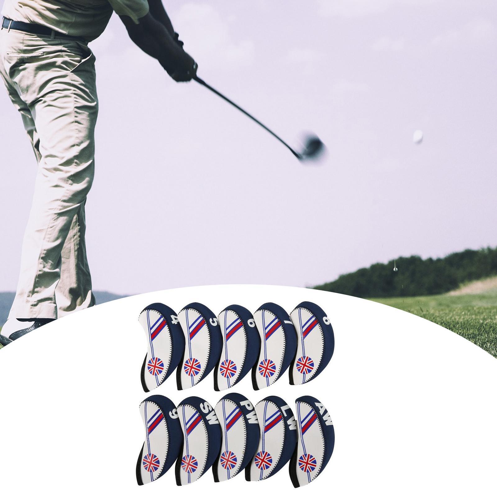 10pcs Golf Iron Head Covers Set Headcover with Number, Fit Most Irons Protective Headcover
