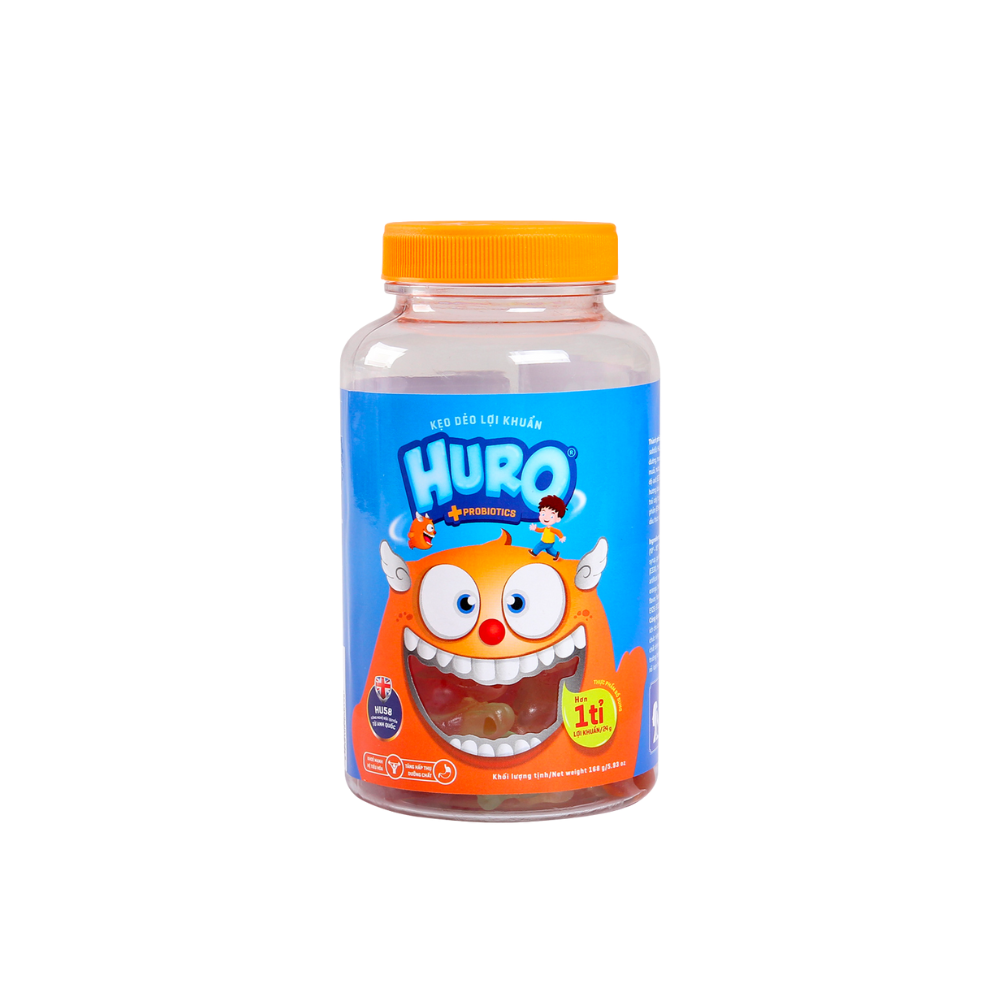 Kẹo dẻo lợi khuẩn Huro Probiotics – Bổ sung lợi khuẩn, hỗ trợ tốt cho tiêu hóa đường ruột, bé ăn ngon (Hũ 168g)