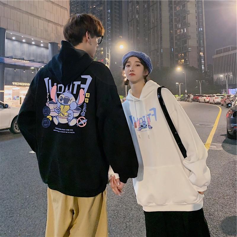 Áo hoodie nam nữ unisex cặp đôi sweater local brand hàn quốc cute khoác zip choàng cardigan chống nắng  LILO AND STITCH SamMy96 Shop
