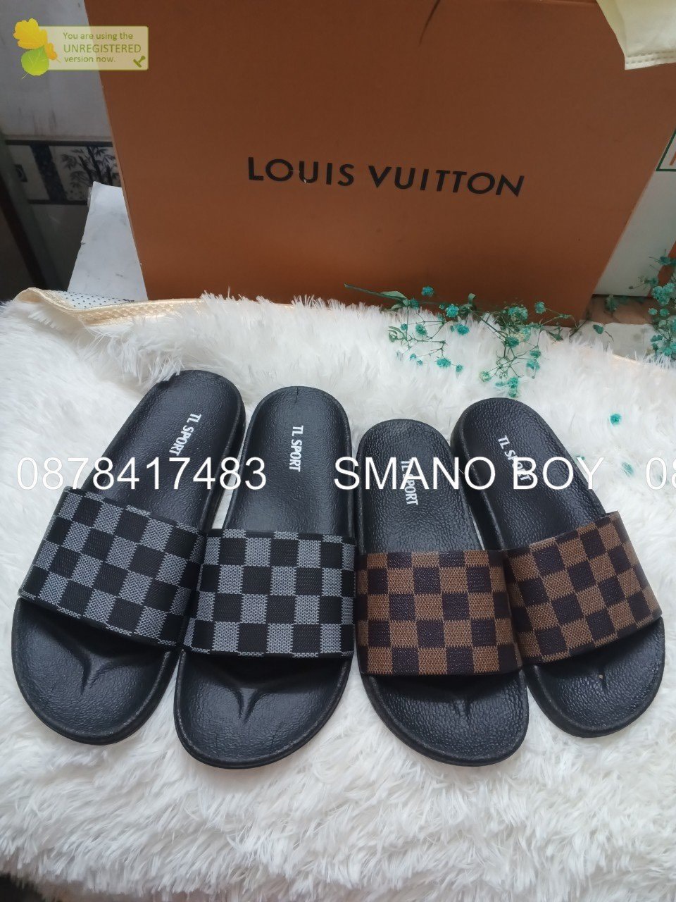DÉP QUAI NGANG NỮ CARO NÂU SMANO HOẢ TỐC