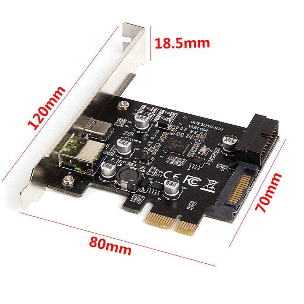 PCI-e To USB3.1 Type-C Expansion Card / To USB 2.4A Fast Charge+19PIN