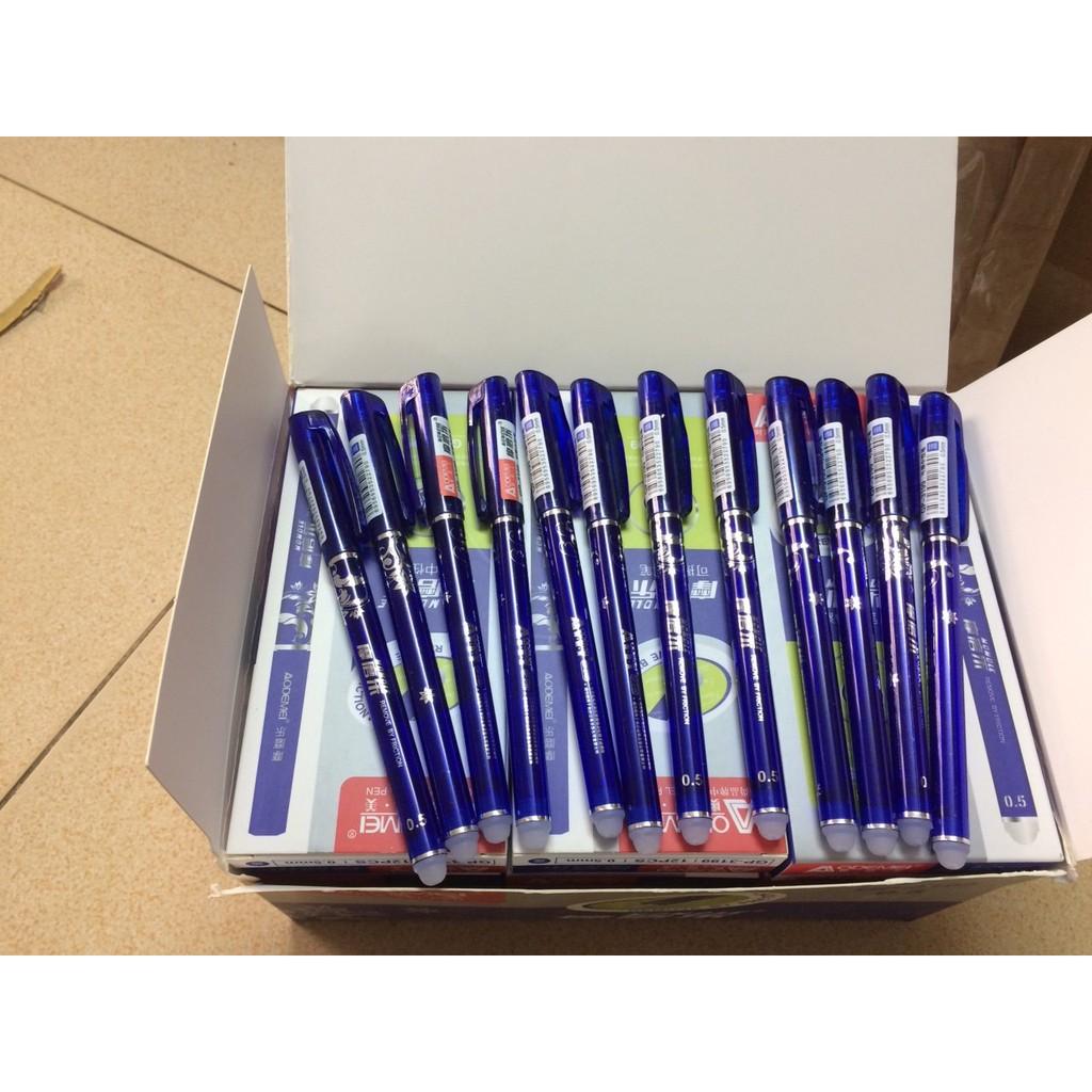 Combo 12 hộp bút bi xóa được thần kỳ mực xanh (12 cây/1 hộp)