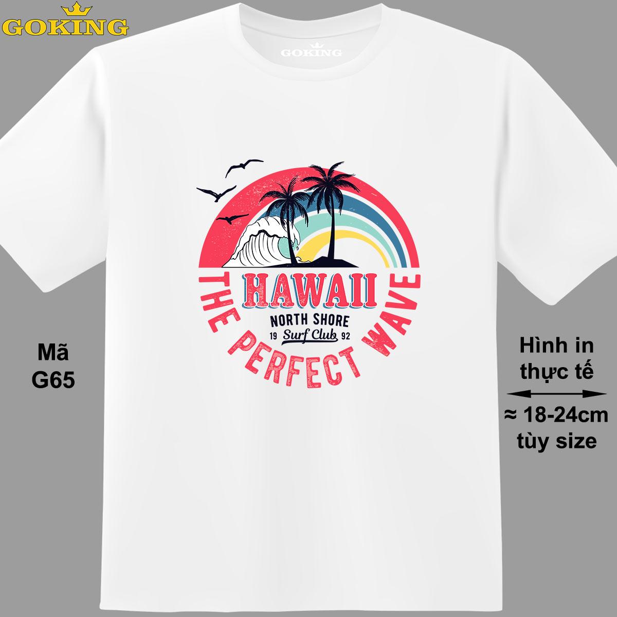 HAWAII, mã G65. Áo thun siêu đẹp cho cả gia đình. Form unisex cho nam nữ, trẻ em, bé trai gái. Quà tặng ý nghĩa cho bố mẹ, con cái, bạn bè, doanh nghiệp, hội nhóm