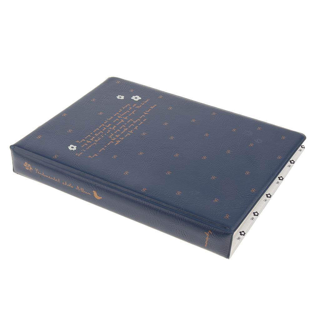 80 Photos 6"x 4" Photo Album Scrapbooking Picture Storage Case Dark Blue
