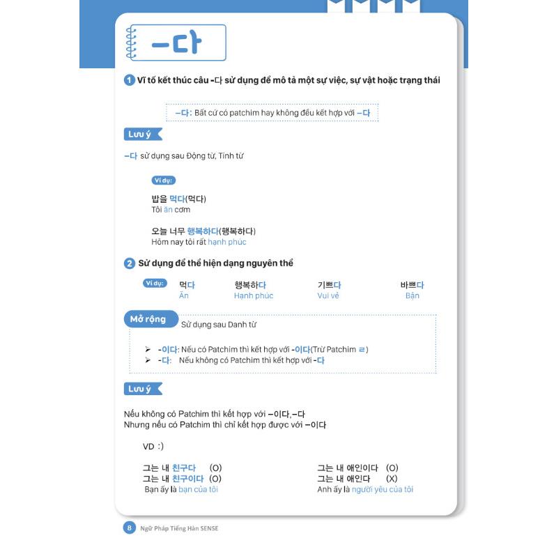 Ngữ pháp tiếng Hàn Sense  - Bản Quyền
