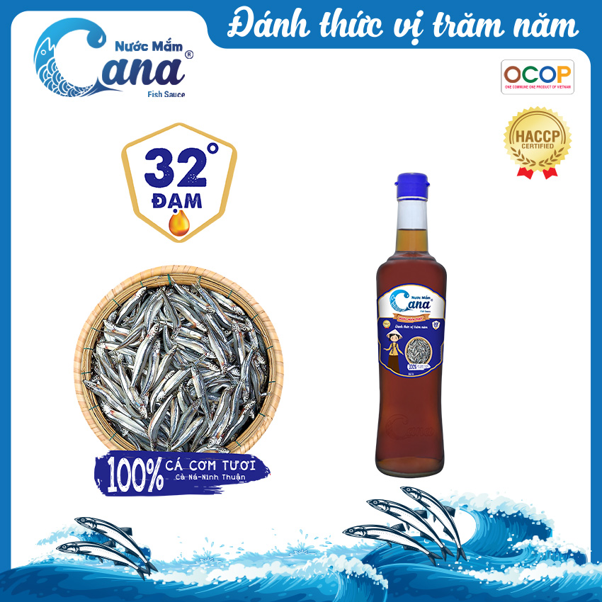 Nước mắm truyền thống CANA 32 độ Đạm - 250ml chai Thủy Tinh