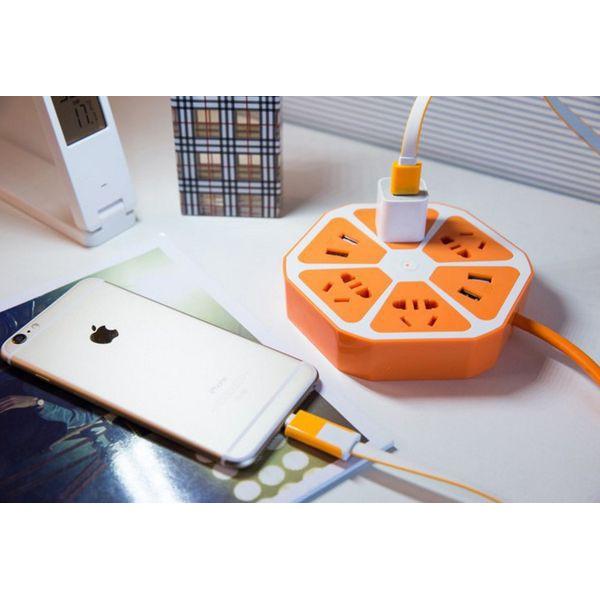 Ổ CẮM ĐIỆN HÌNH TRÁI CAM 4 CỔNG USB