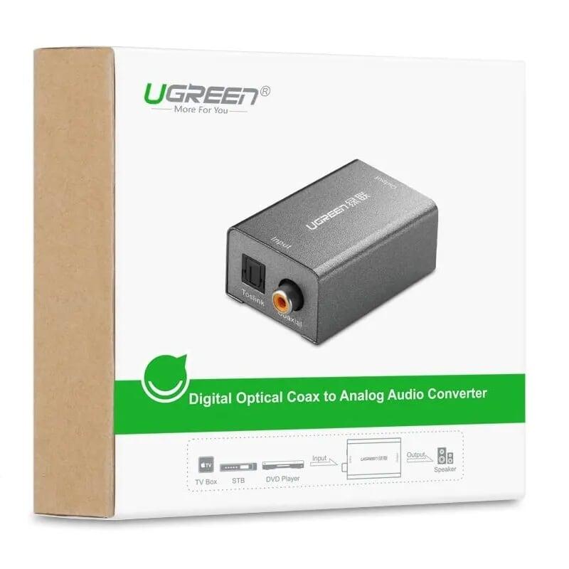 Ugreen UG2097820978TK bộ chuyển tín hiệu âm thanh kỹ thuật số cổng toslink optical coaxial sang jack 3.5mm analogue màu xám - HÀNG CHÍNH HÃNG