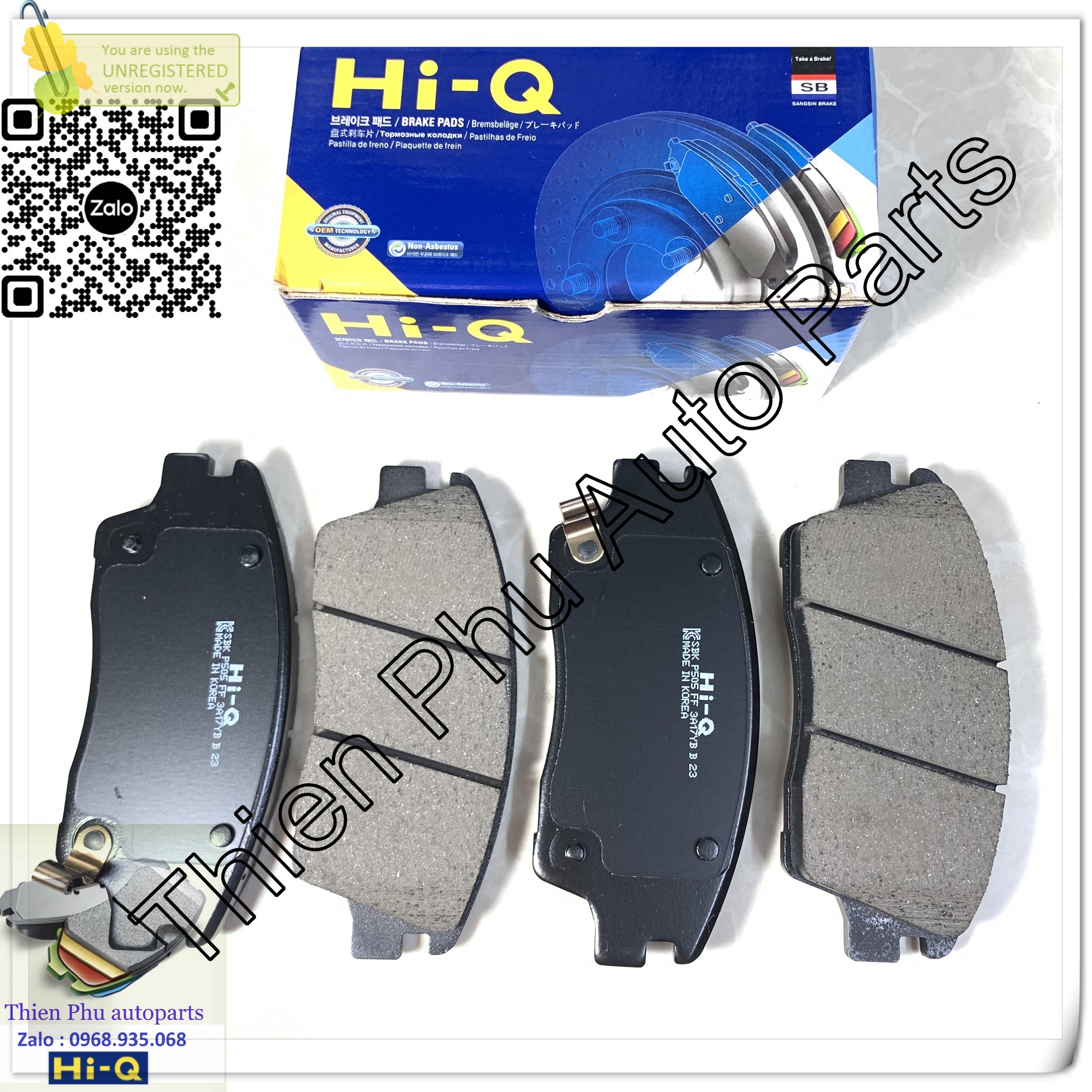 Má phanh chính hãng Hi-Q cho Sportage / Tucson 2015 -  . Bố thắng trước. OEM Brake Pad : 58101D3A00  58101D7A10  58101F2A50