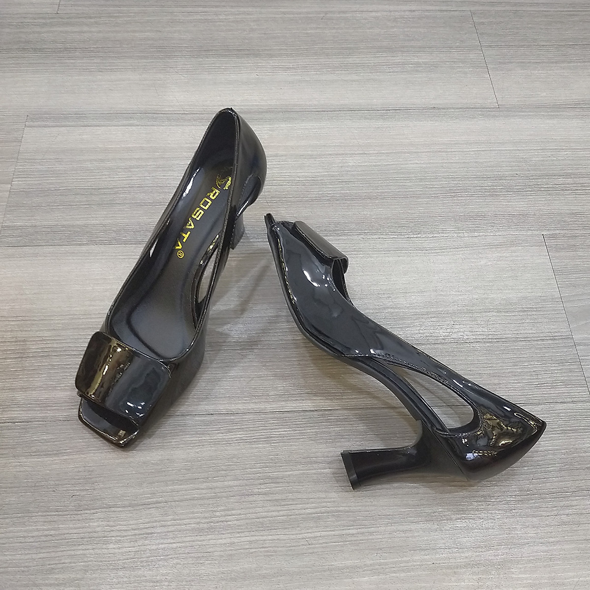 Giày sandal nữ cao gót 7 phân ba màu đen đỏ xanh hàng hiệu rosata ro329