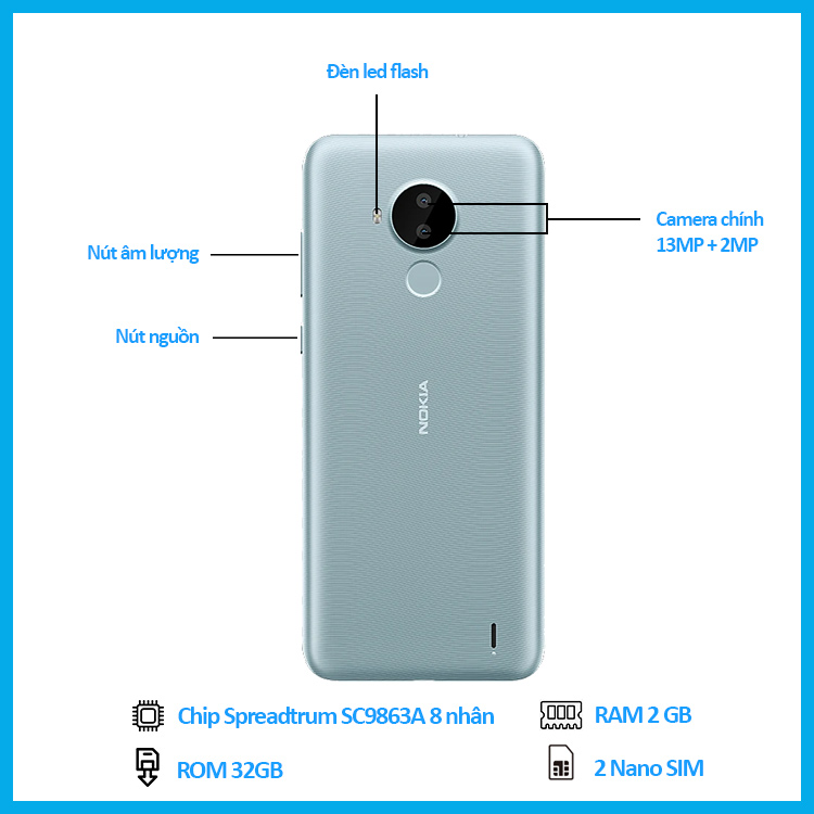 Điện Thoại Nokia C30 (2GB/32GB) - Hàng Chính Hãng