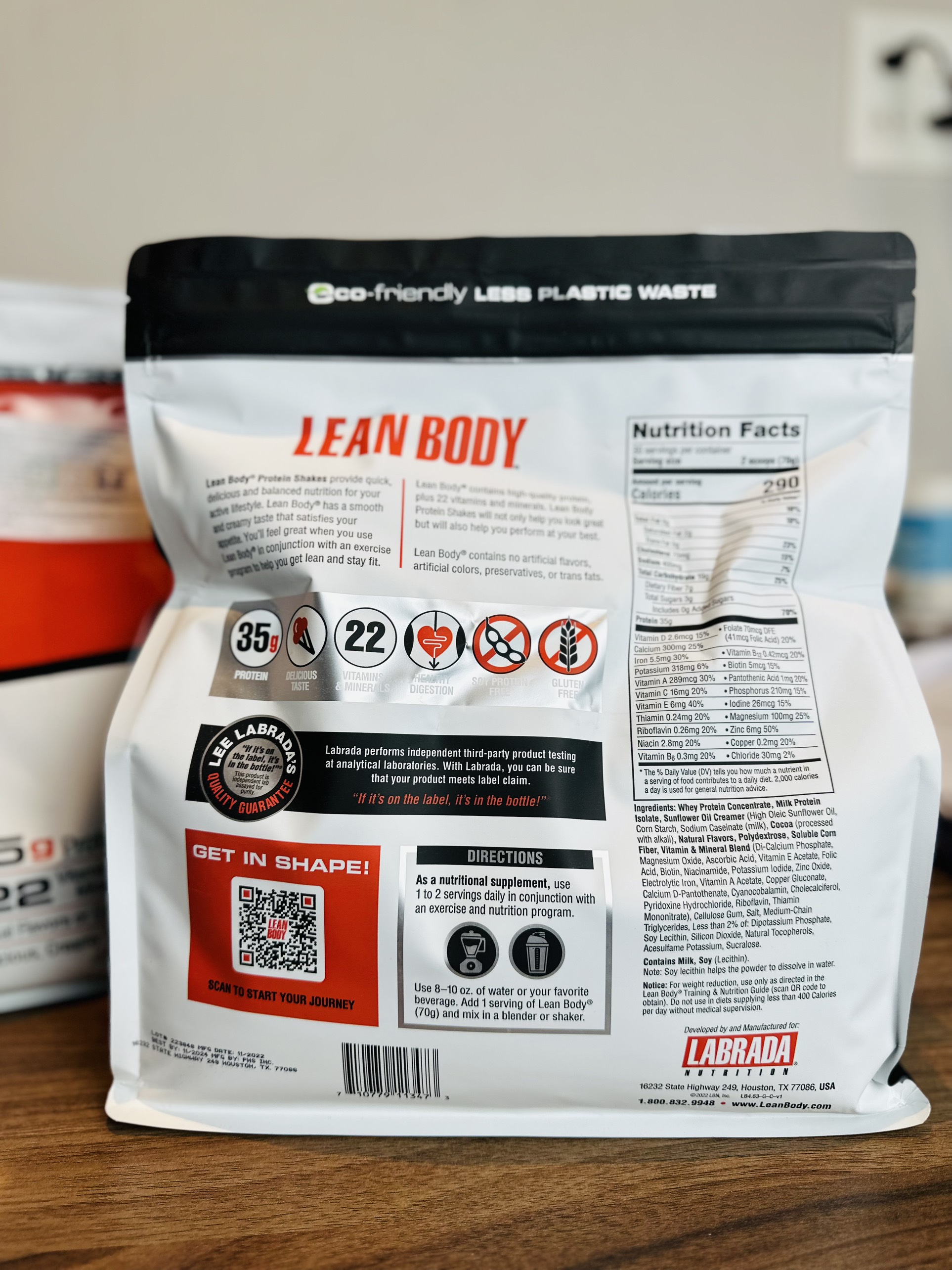 Labrada Lean Body, Sữa Thay Thế Bữa Ăn Tiện Lợi, Bổ Sung 35G Protein, Vitamin Khoáng Chất Thiết Yếu, Tăng Cơ Nạc, Đốt Mỡ