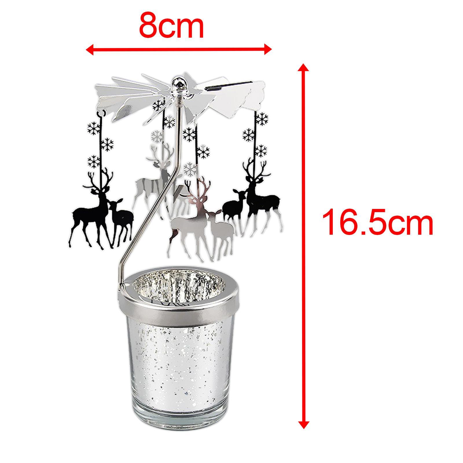 2Pcs Romantic Rotating Candle Holder Tea Light Candle Holder for Table