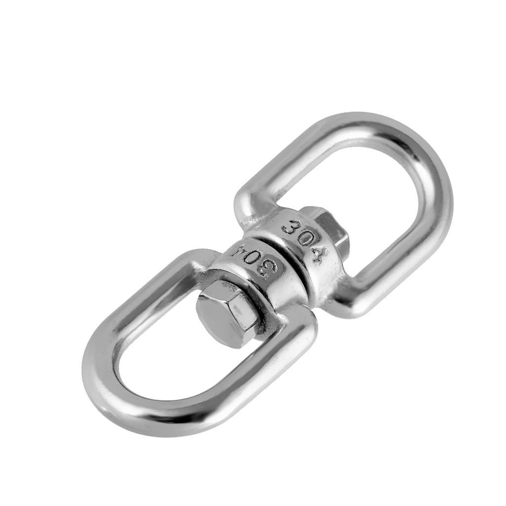 304 Stainless Steel Rotating Universal Ring 8-Model Chain Link Buckle Silver
