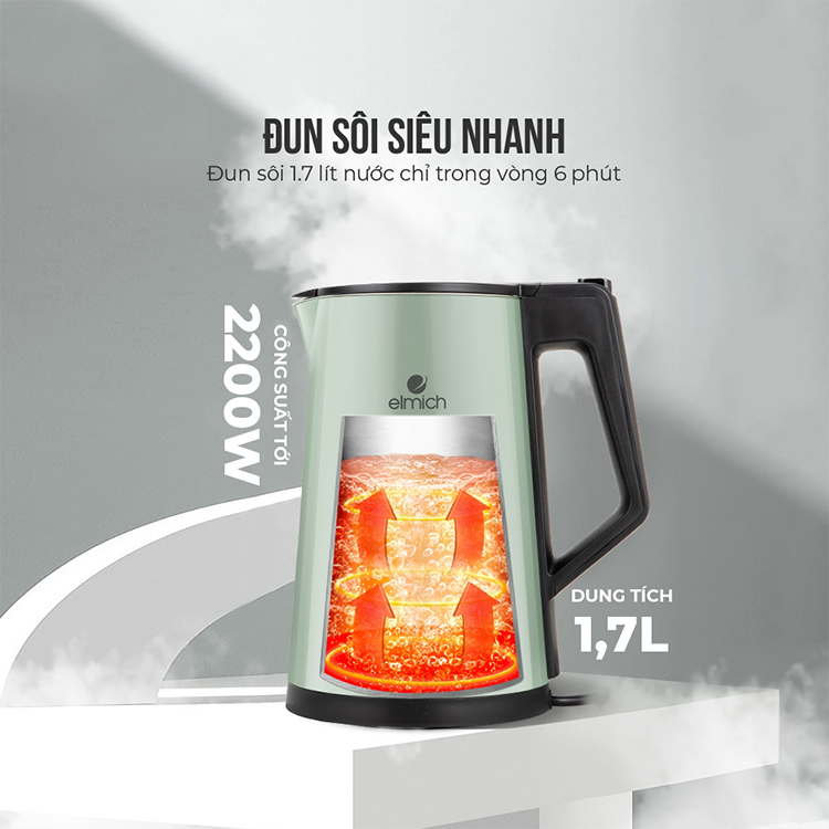 Ấm đun siêu tốc Elmich 1.7L KEE-3856 - Hàng chính hãng
