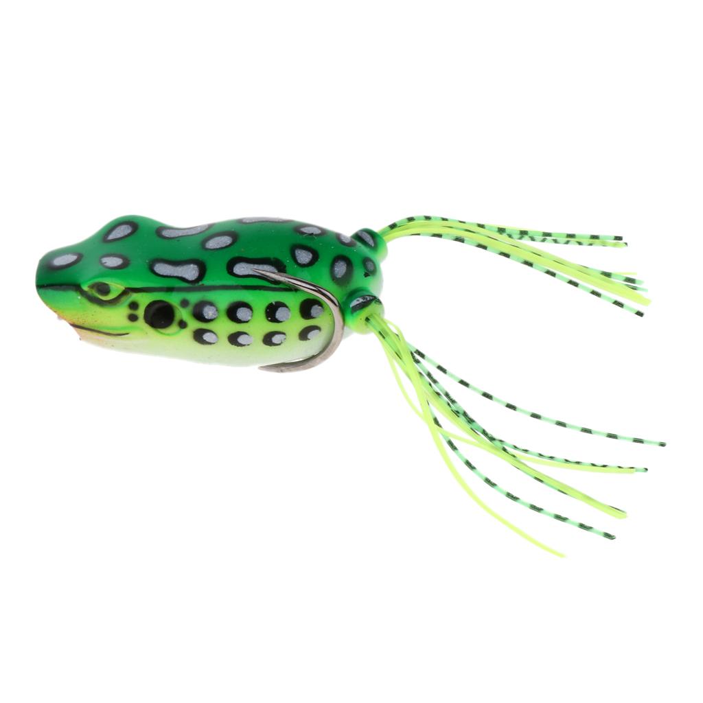 Lifelike Topwater Frog Fishing Lure Soft Crankbaits Hook Baits for Bass Pike