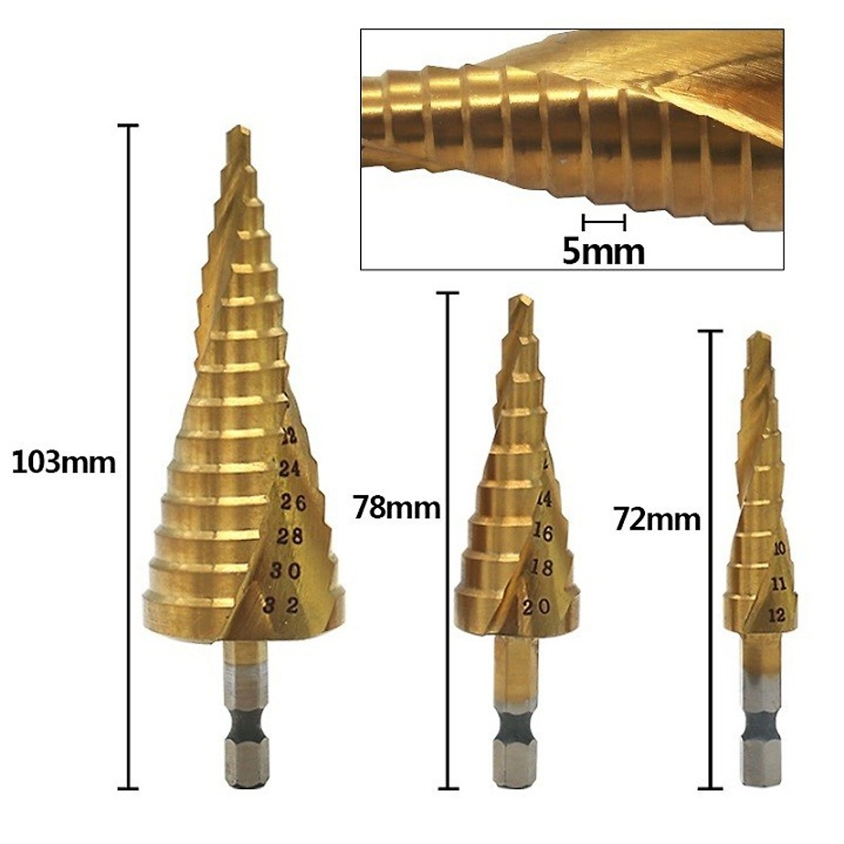 Mũi khoan bước tháp titanium cao cấp