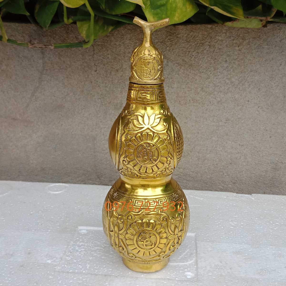 Hồ lô bát quái bằng đồng cao 18cm, hồ lô phong thủy, vật phẩm phong thủy