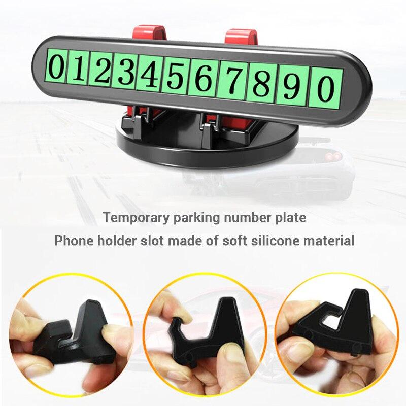 Giá đỡ điện thoại đa năng chống trượt gắn bảng điều khiển xe hơi có bảng số cho bãi đậu xe tạm thời