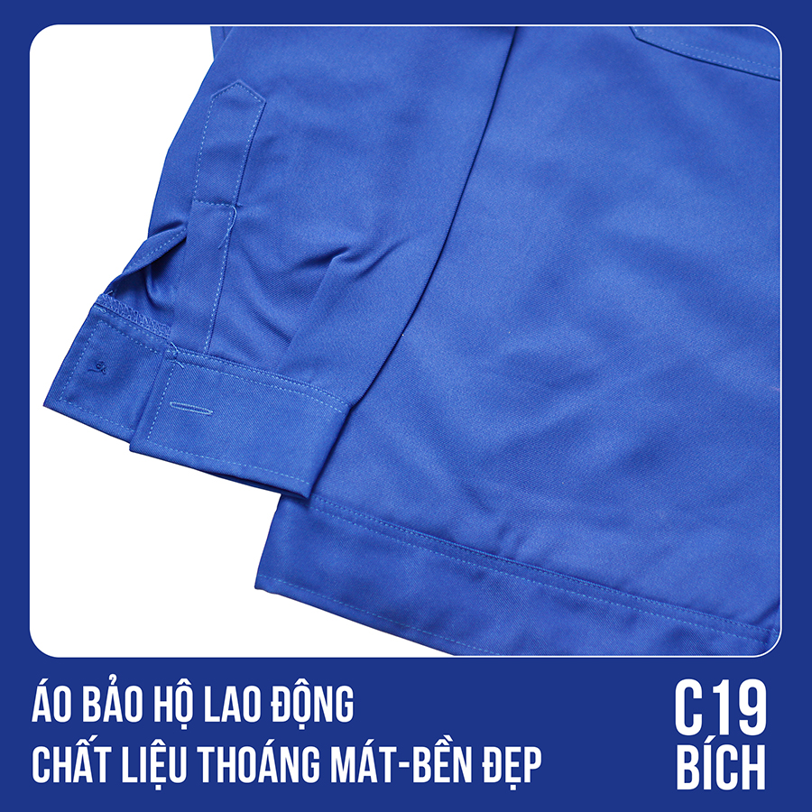 Áo bảo hộ lao động, chất liệu thoáng mát, bền đẹp - Mã C19 (Bích)