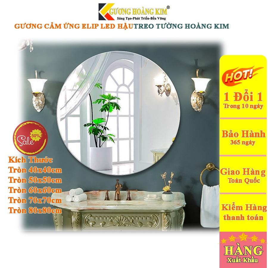 Gương dán tường treo tường tròn nhà tắm phòng wc không viền giá rẻ kích thước tròn 40, 50,60cm guonghoangkim HK5005