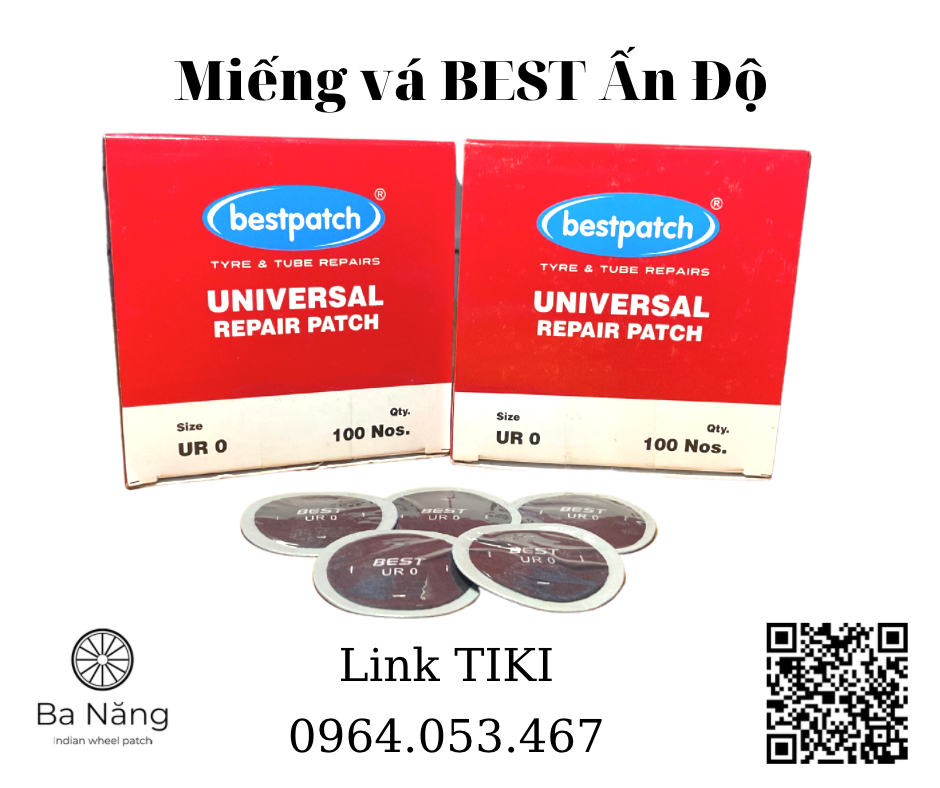 100 Miếng vá ruột xe máy, ôtô hình tròn UR0 35mm