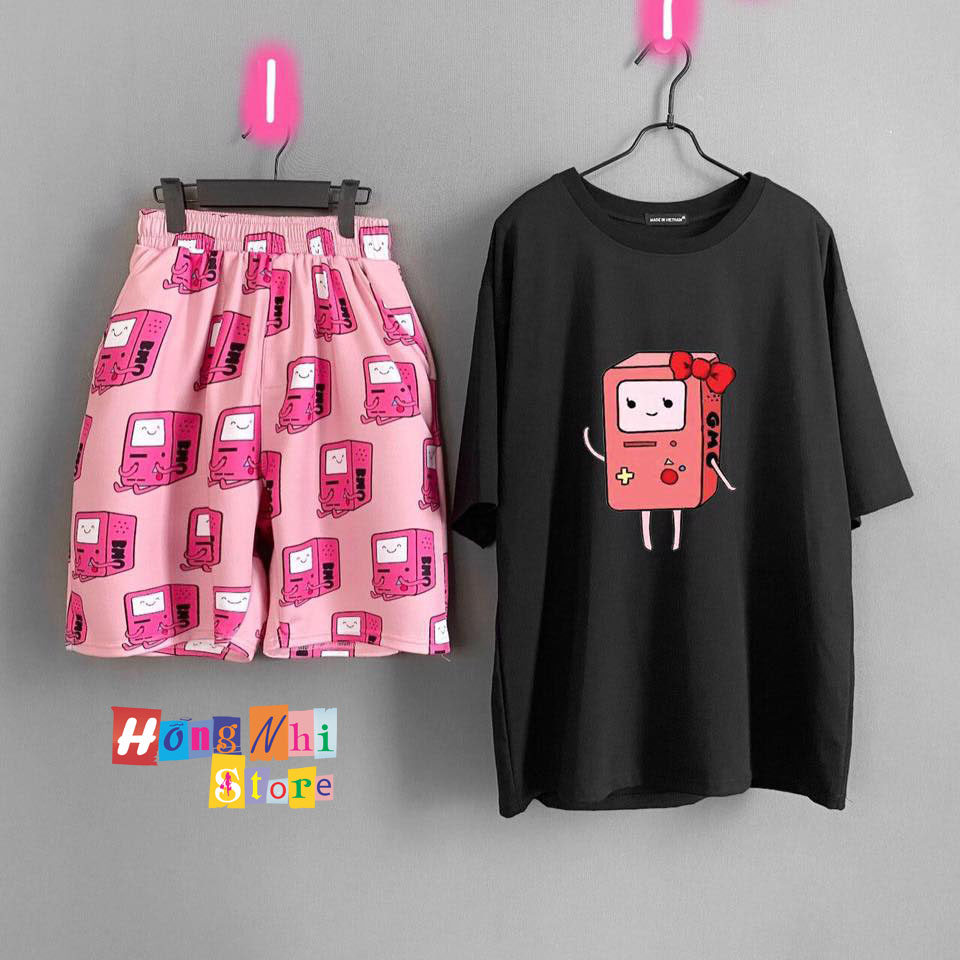 Quần Short Cartoon Unisex Hình Hộp Hồng - Quần Đùi Hoạt Hình Siêu Cute - MM