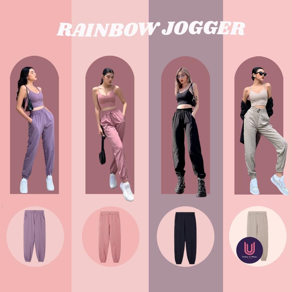 Quần Thể Thao Tập Gym Yoga Nhảy Rainbow Jogger (bo ống, co giãn thoải mái, tập nhảy, cạp cao, thấm hút tốt)