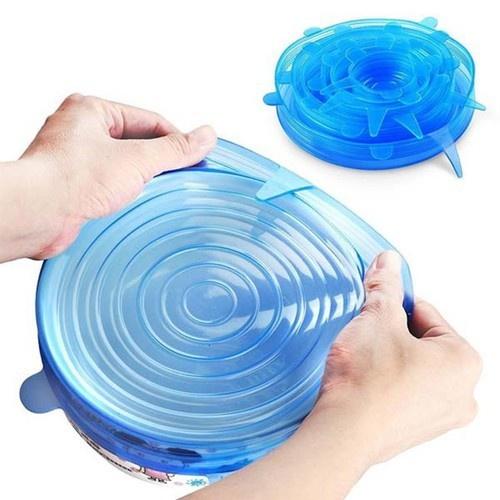 Màng bọc thực phẩm bộ 18 nắp silicon co dãn chịu nhiệt bọc thực phẩm đậy chén bát đa năng