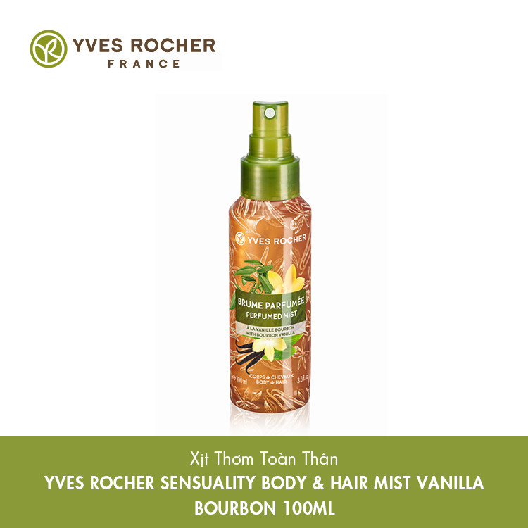 Xịt Thơm Toàn Thân Yves Rocher Sensuality Body &amp; Hair Mist Vanilla Bourbon 100ml