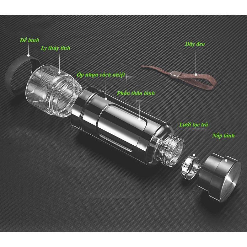 Bình Giữ Nhiệt Hàn Quốc 520ml có ly đựng thủy tinh .. Mới !!