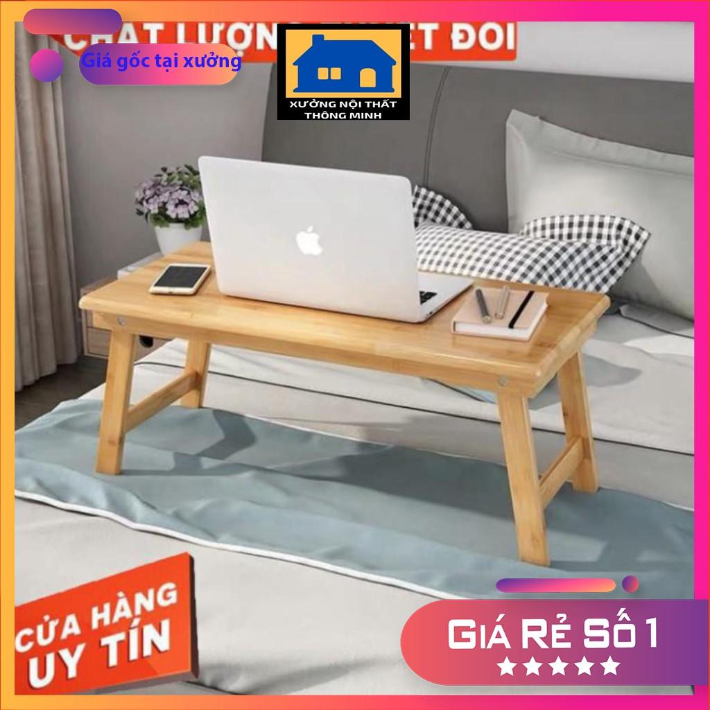 Bàn gấp mini đa năng gỗ tự nhiên, bàn gỗ đa năng chân xếp 40x60cm