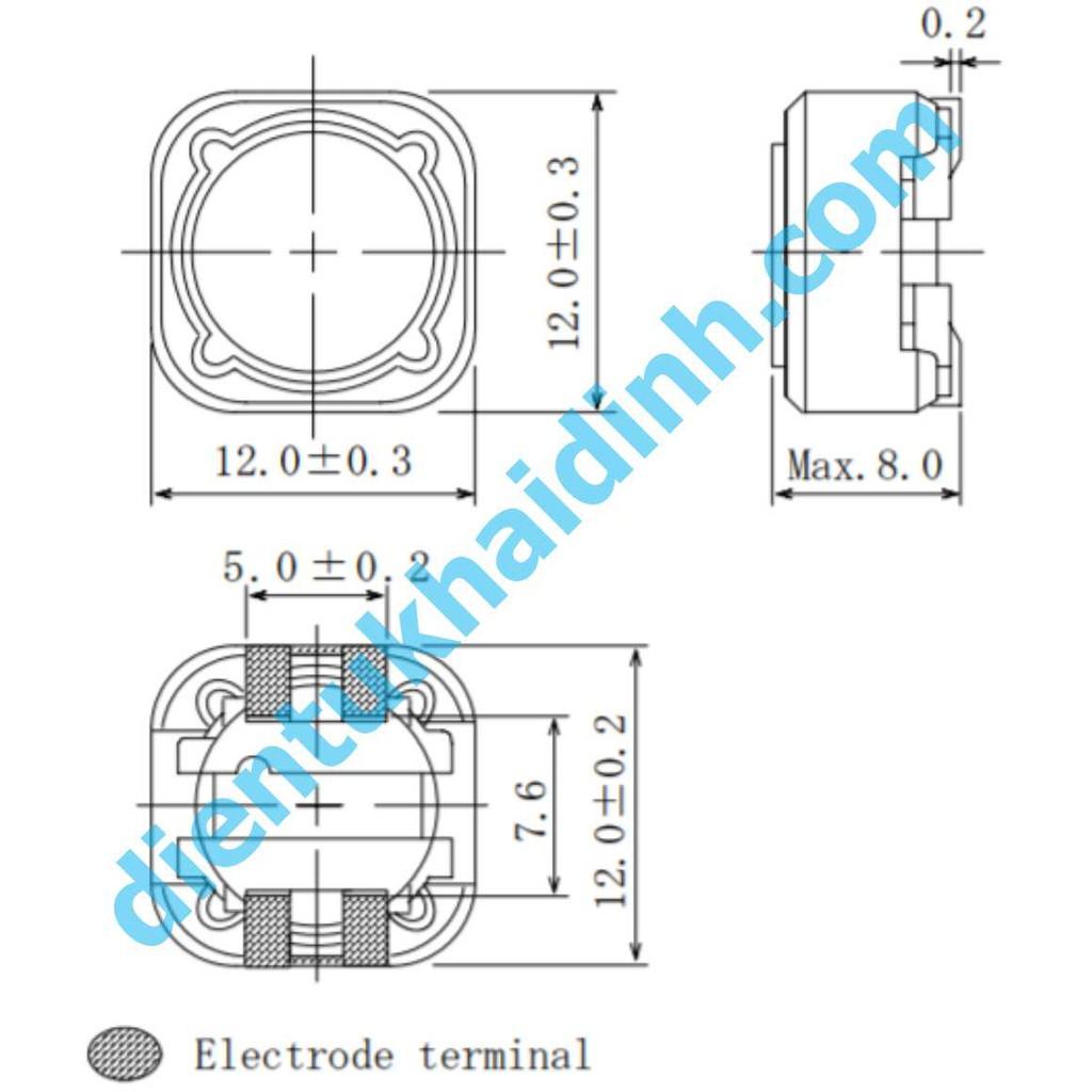 cuộn cảm, cuộn dây, chân dán/SMD CDRH127 (giá cho 5 cái) kde2334