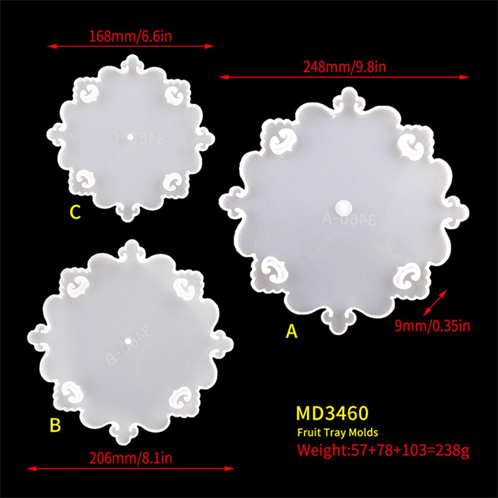 3x Silicone Fruit Tray Molds Epoxy Resin Casting Mould Home Decor Crafts DIY
