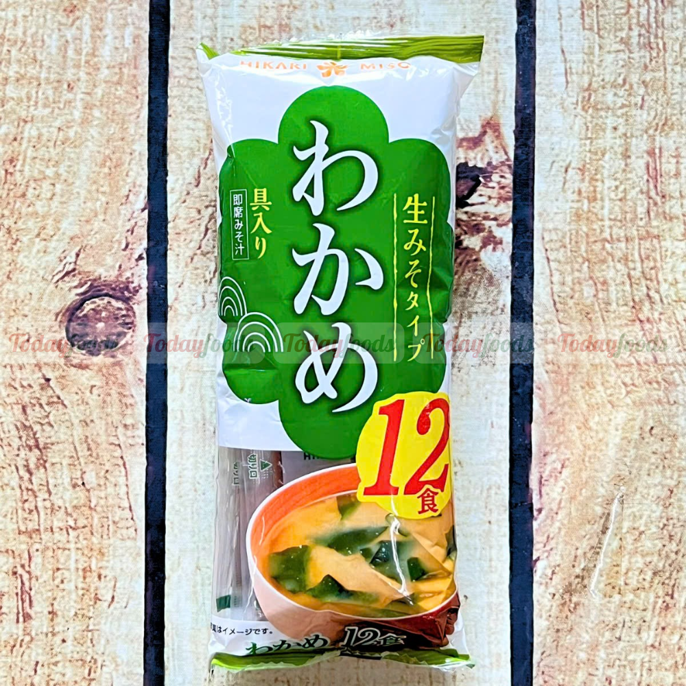 Súp Miso Rong Biển Wakame ăn liền Hikari Miso 216g (12 gói)