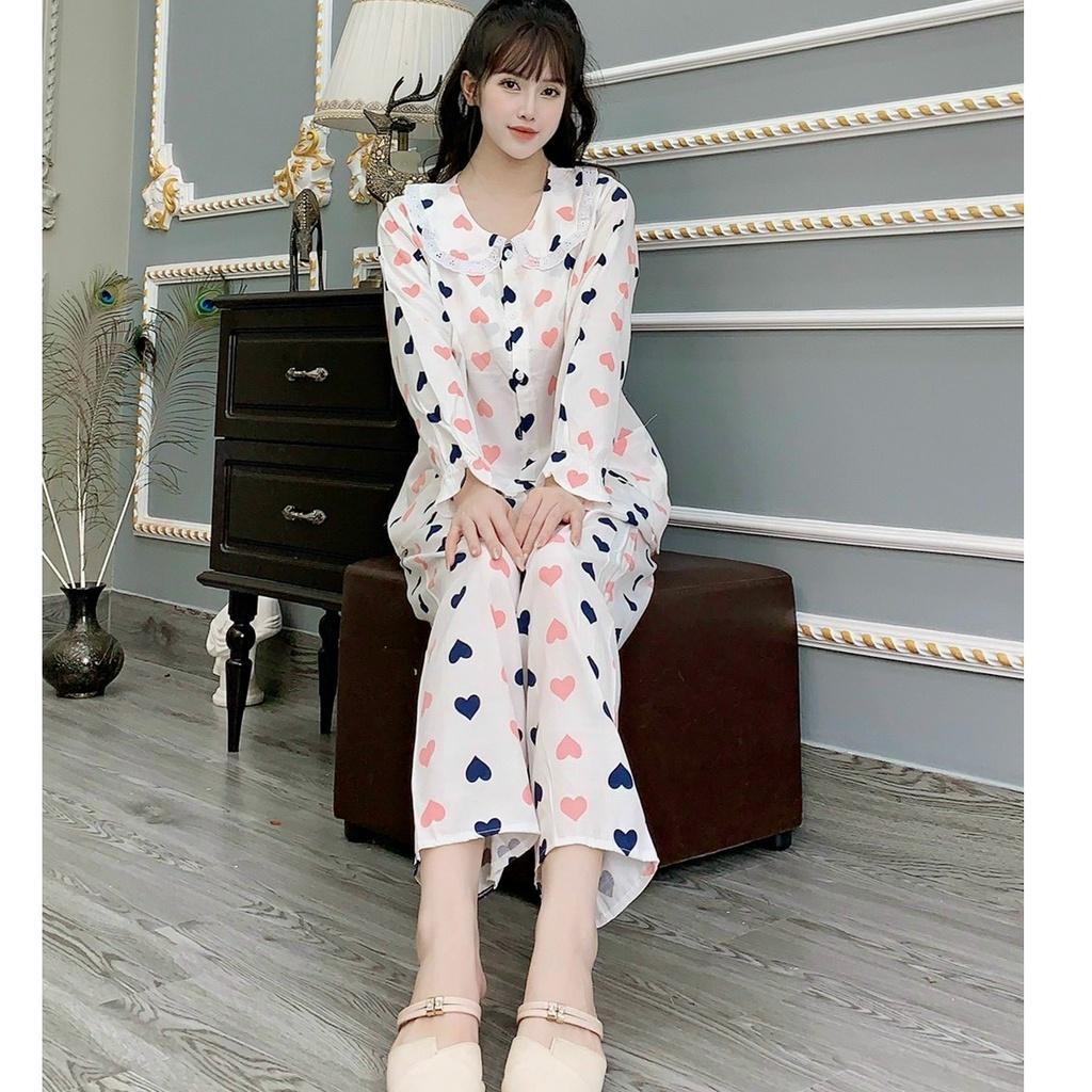 Bộ bầu và sau sinh kẻ sọc mềm mát có khoá cho con bú sau sinh dành cho mẹ từ 45 đến 70kg