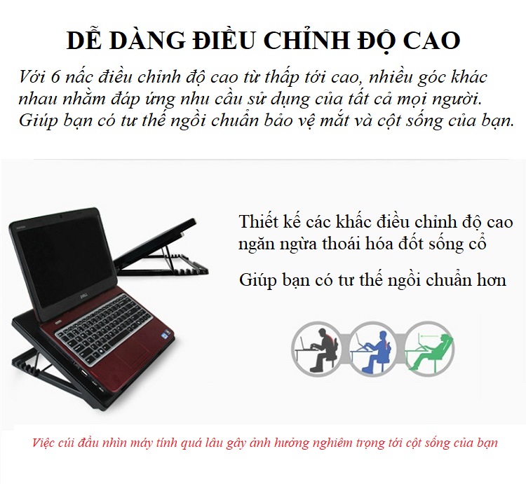 Đế Tản Nhiệt Laptop M.8 Với 6 Quạt Tản Nhiệt Nhanh Bảo Vệ Máy Tính Của Bạn