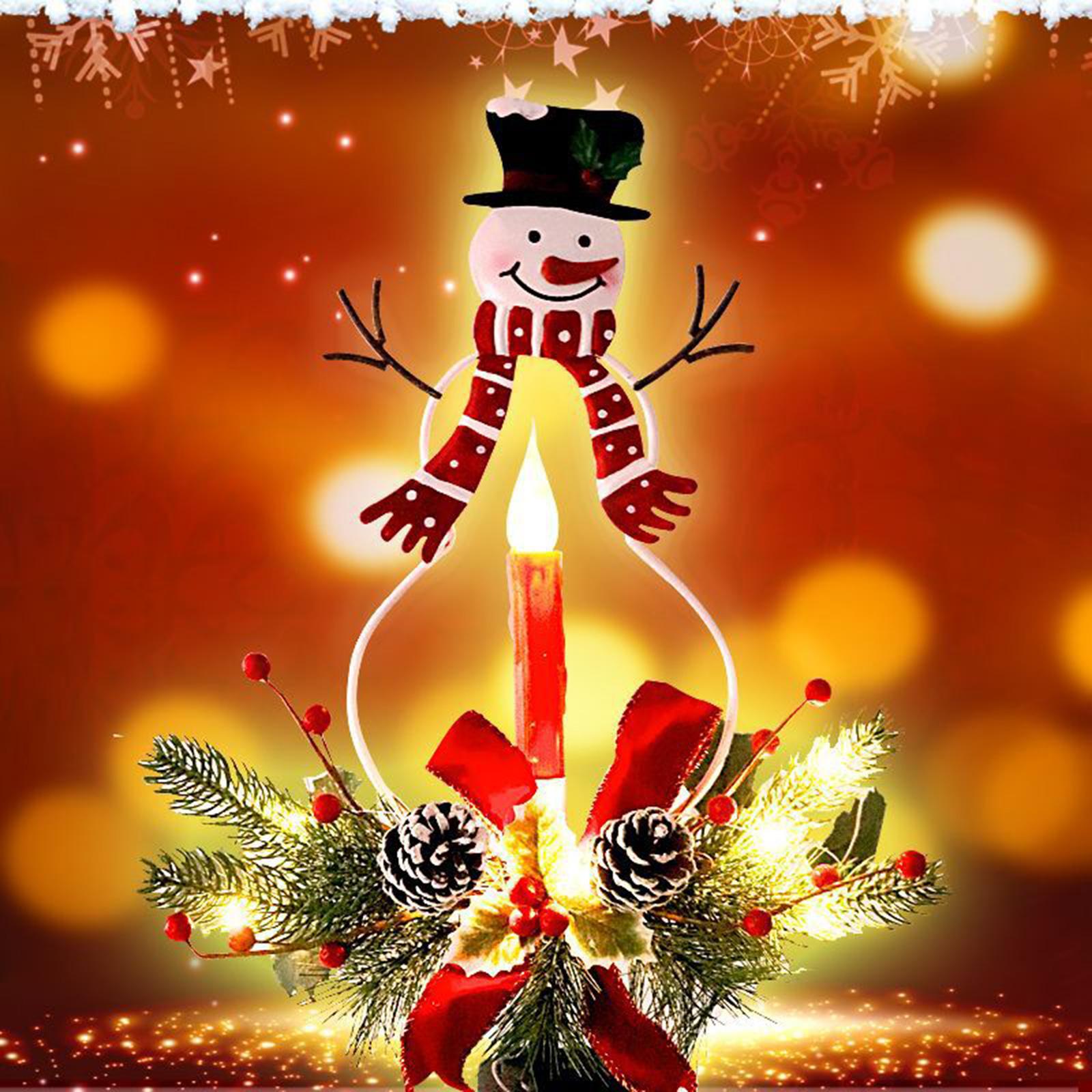 Solar Snowman Lamp Candle Ground Transparent Ornament for Walkway Sidewalk