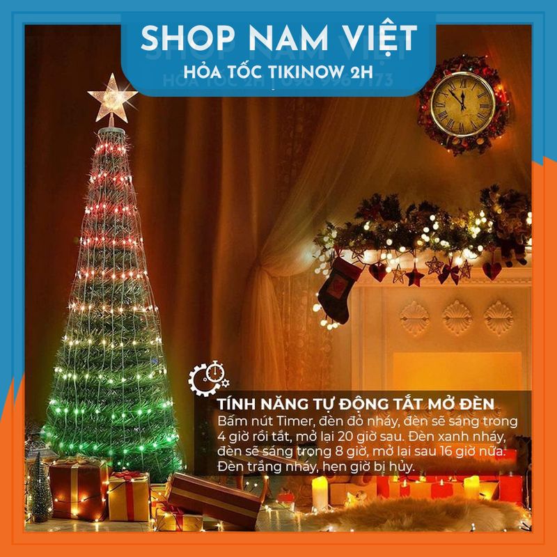 Cây Liễu Đèn Led Trang Trí Noel, Có Thể Gấp Gọn, Trang Trí Ngoài Trời