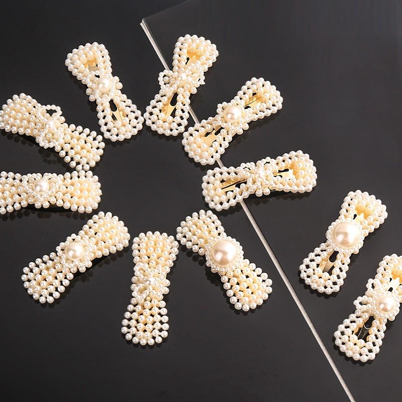 PVN7966 Set 20 Kẹp tóc nơ đính ngọc trai giả thời trang Hàn Quốc T2