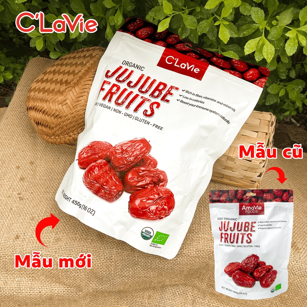 Táo đỏ hữu cơ cao cấp AmaVie Foods Jujube Fruits 450g