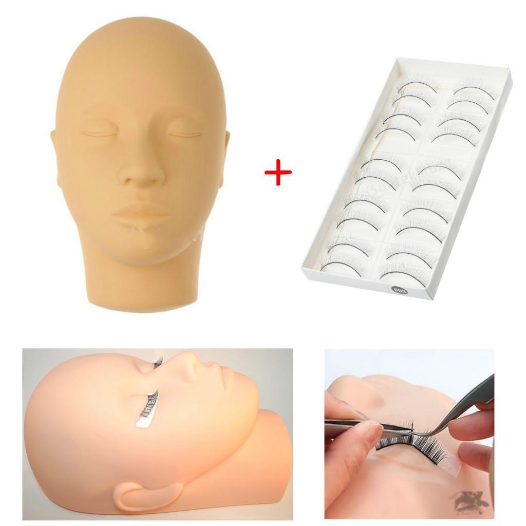 Make Up Training Mannequin Eyelash Extension Practice Head + 10Pairs Eyelash Kit